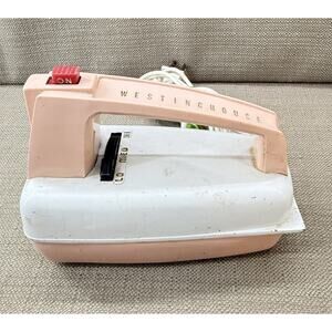 Westinghouse Pink White Hand Mixer Vintage Tested & Works 3 Speed PM-561-P 1950s